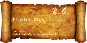 Michler Olga névjegykártya